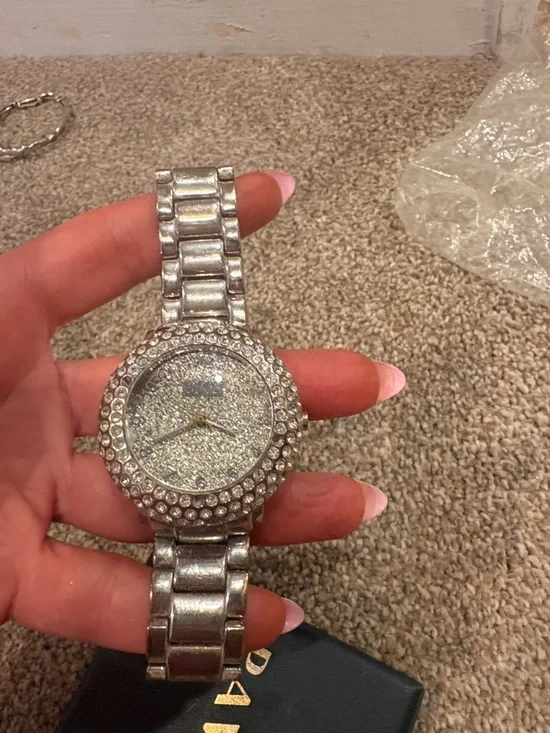 BKE Silver-Tone Crystal Bracelet Watch - Picture 3 of 4